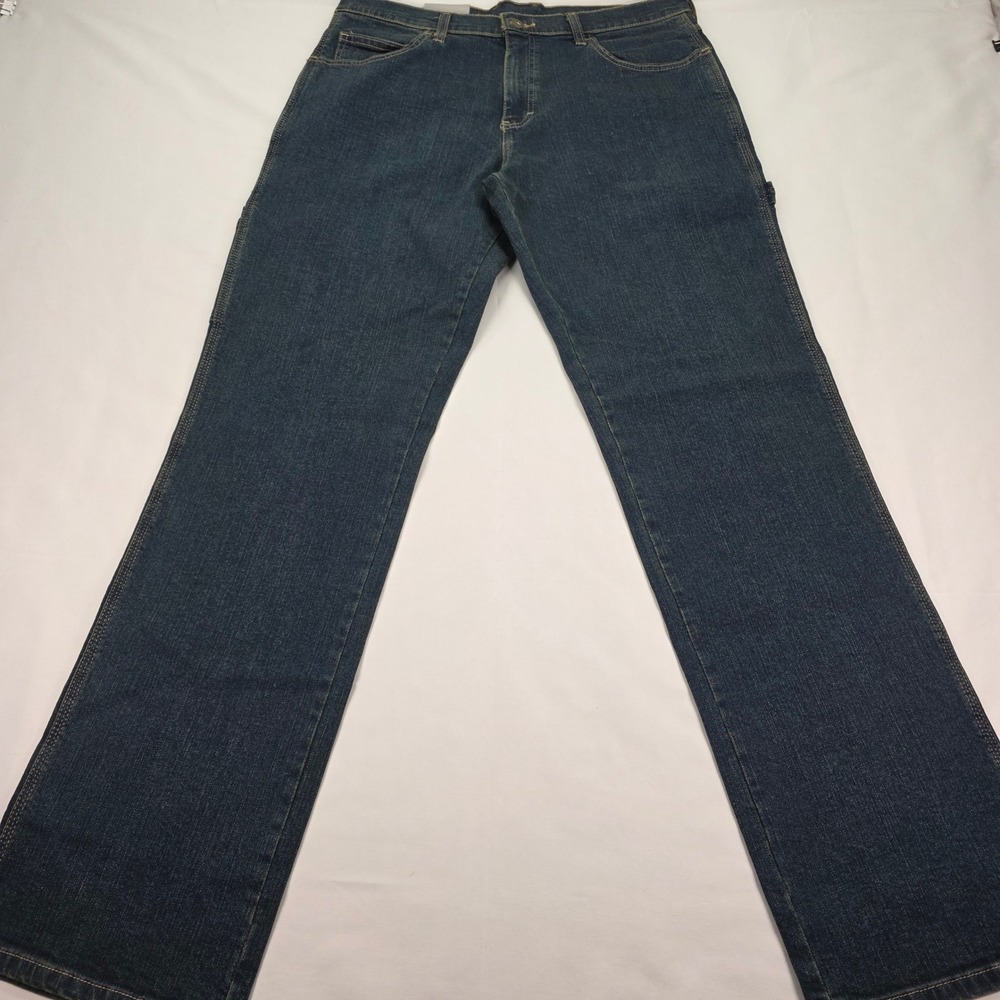 New Genuine Dickies Carpenter Jeans Mens 33x34 Blue Flex Regular Fit Straight